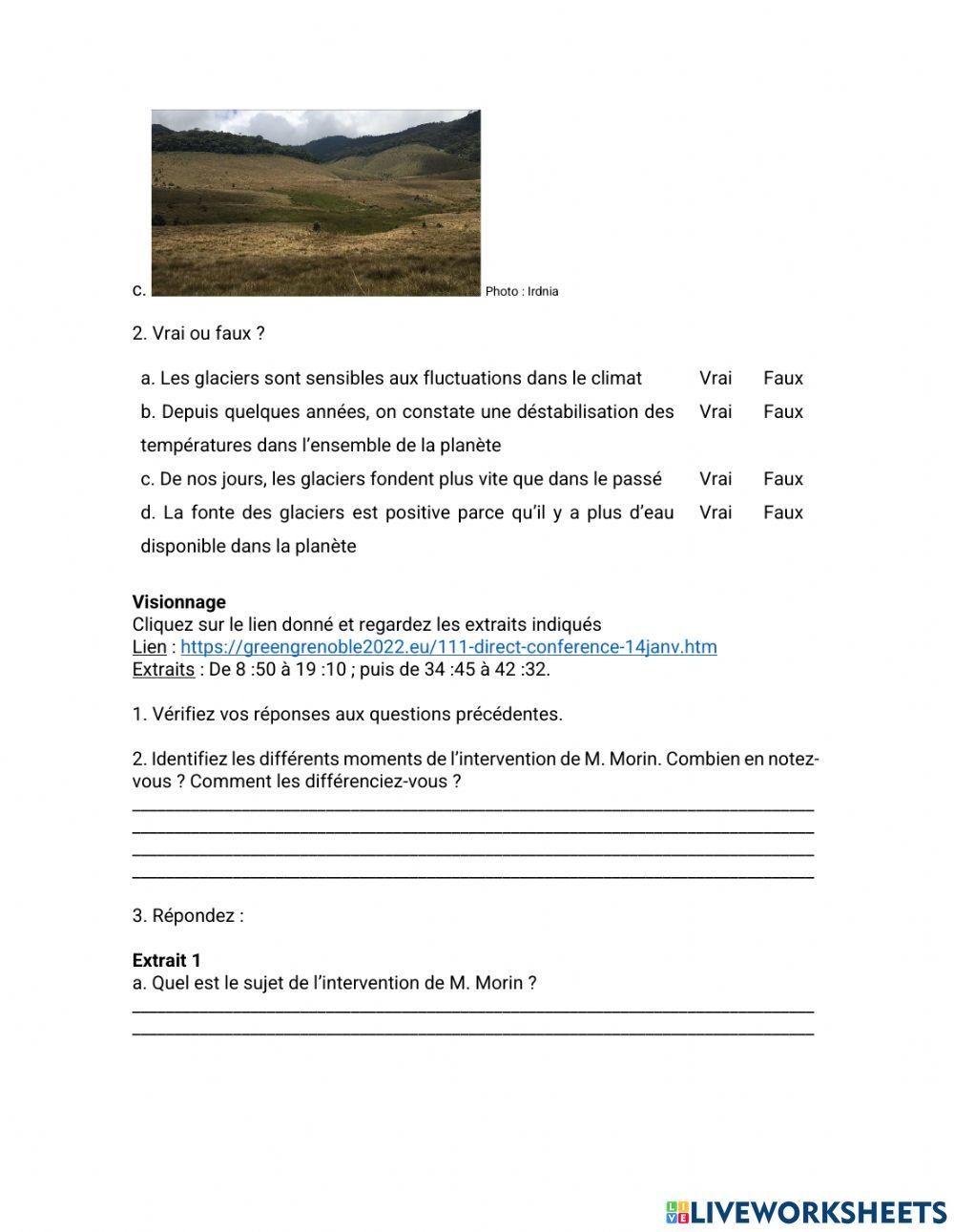 Francais 6 unité 2-Section II - sous-section 2.2.1