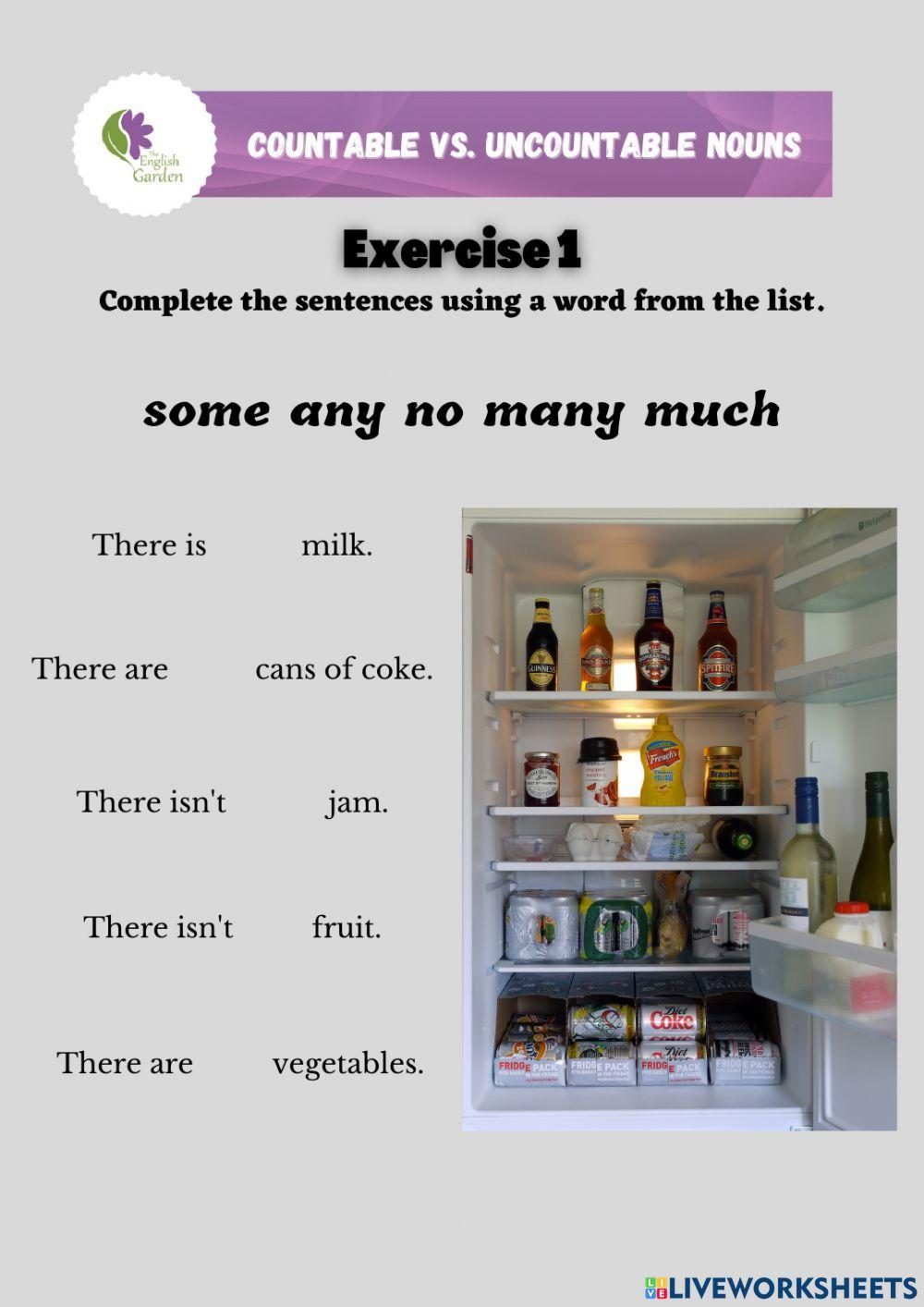 Countable vs. uncountable nouns - quantifiers