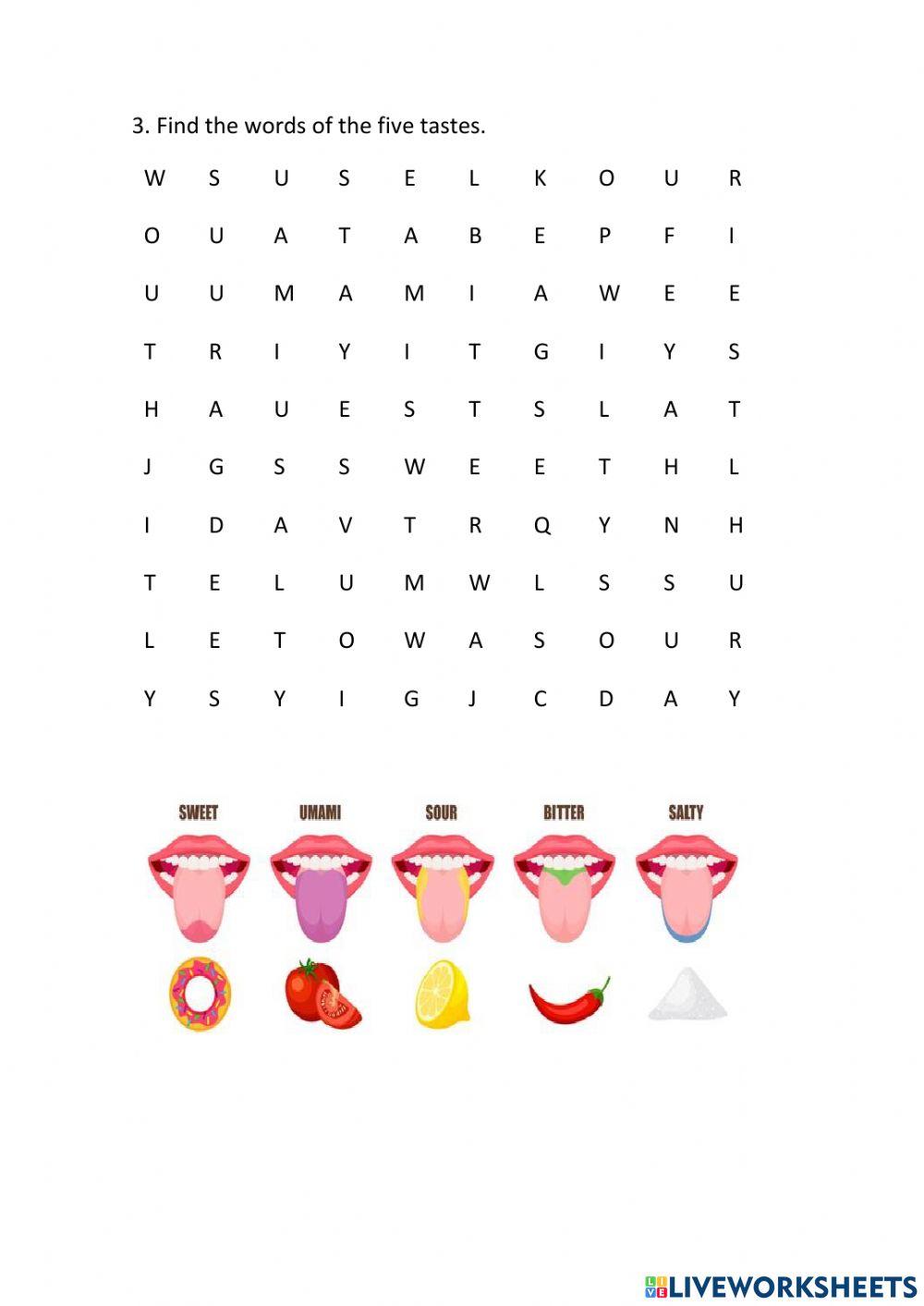 Smell, taste and touch