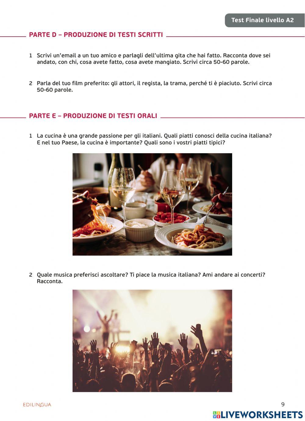 Test finale livello A2 - Via del Corso A2