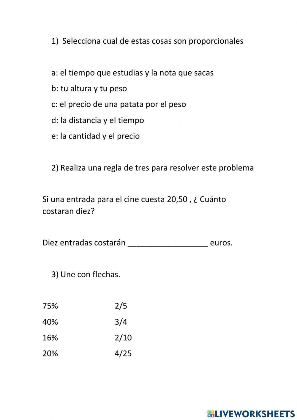 Repaso Tema 4 matemáticas - 6º primaria