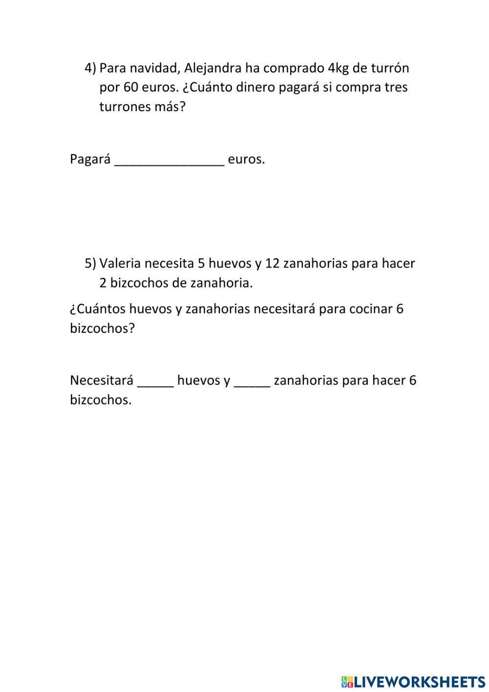 Repaso Tema 4 matemáticas - 6º primaria