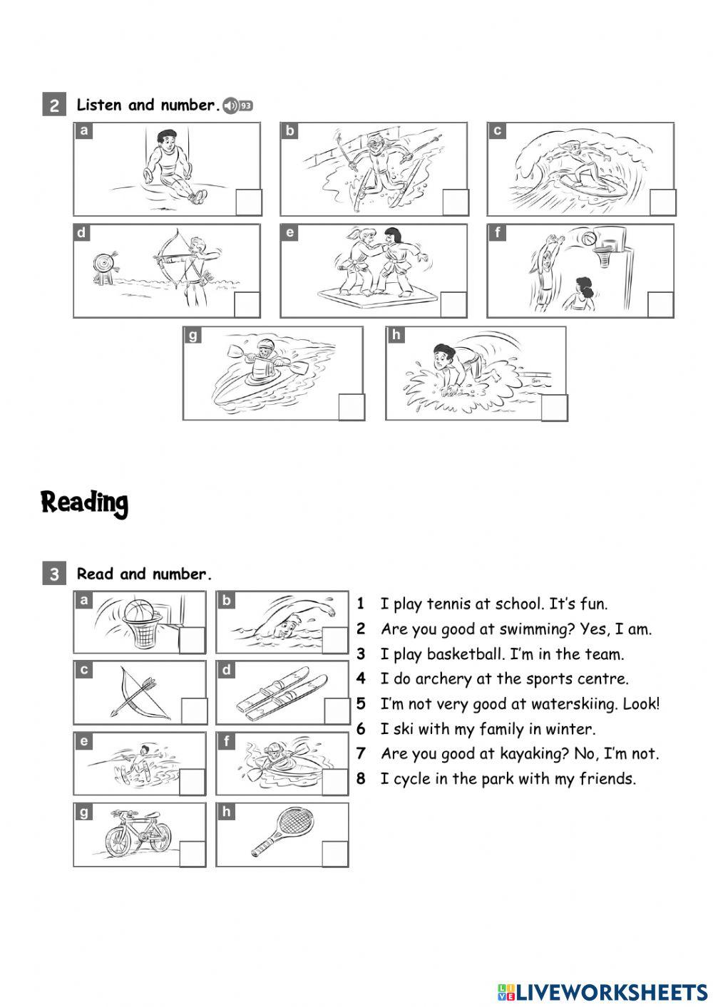 Inglés 4º Unit 2 Sports