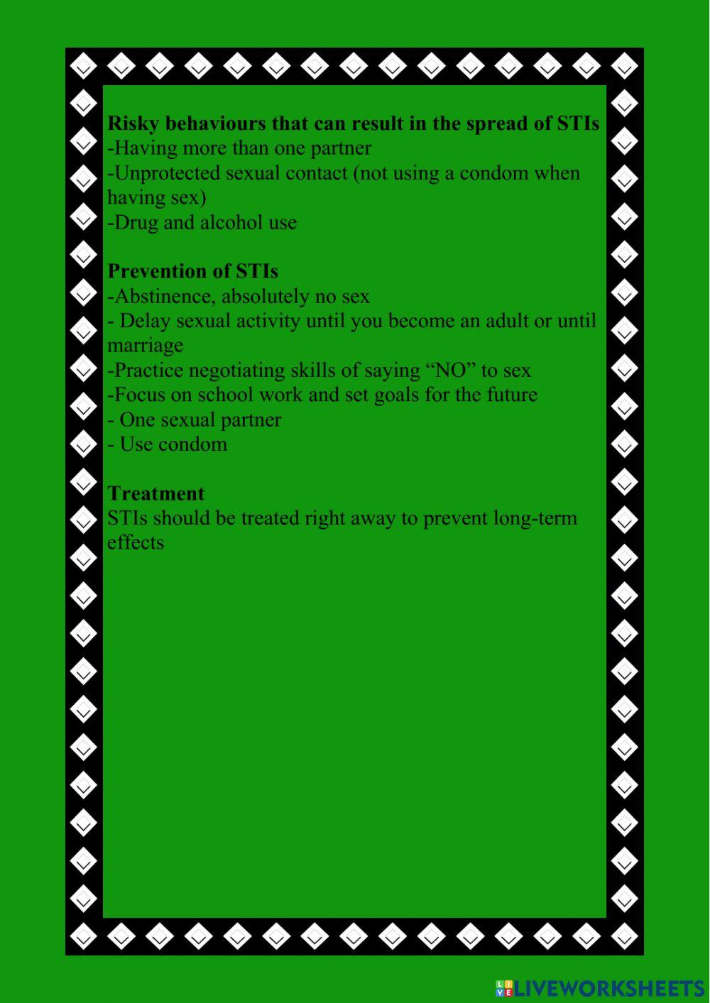 Sexual Transmitted Infections