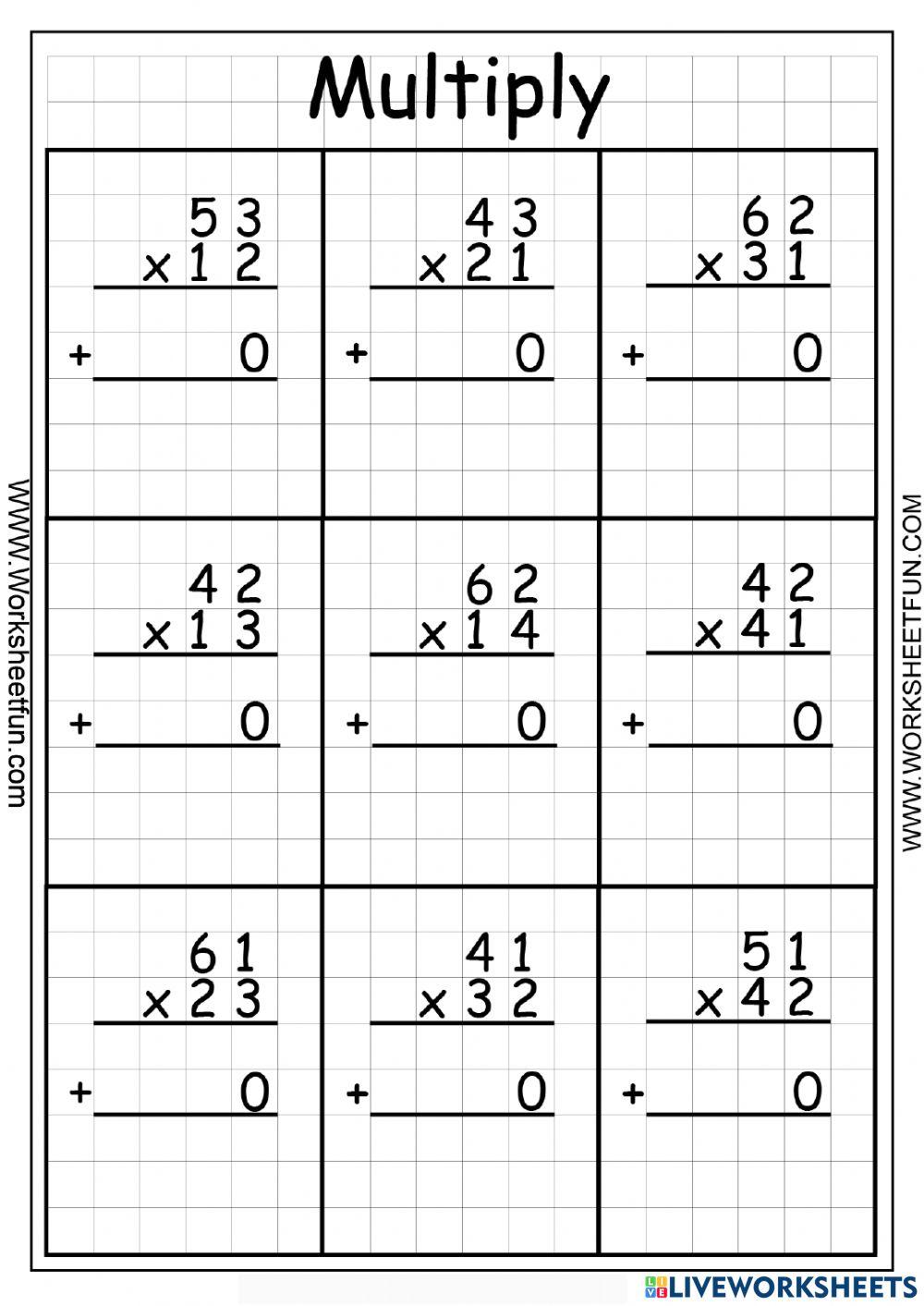 Multiplying 2 digits by 2 digits