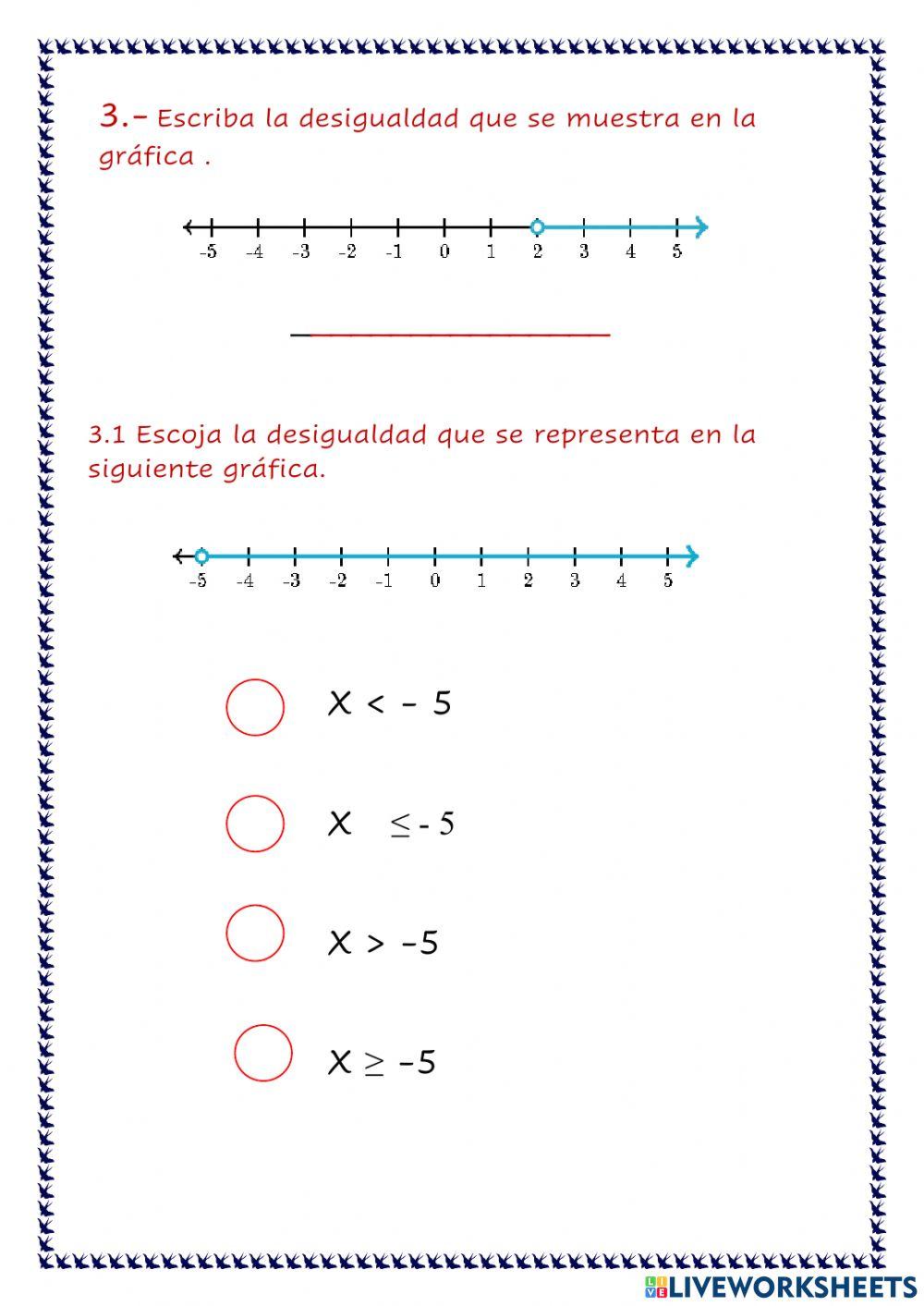 Ecuaciones y desigualdades