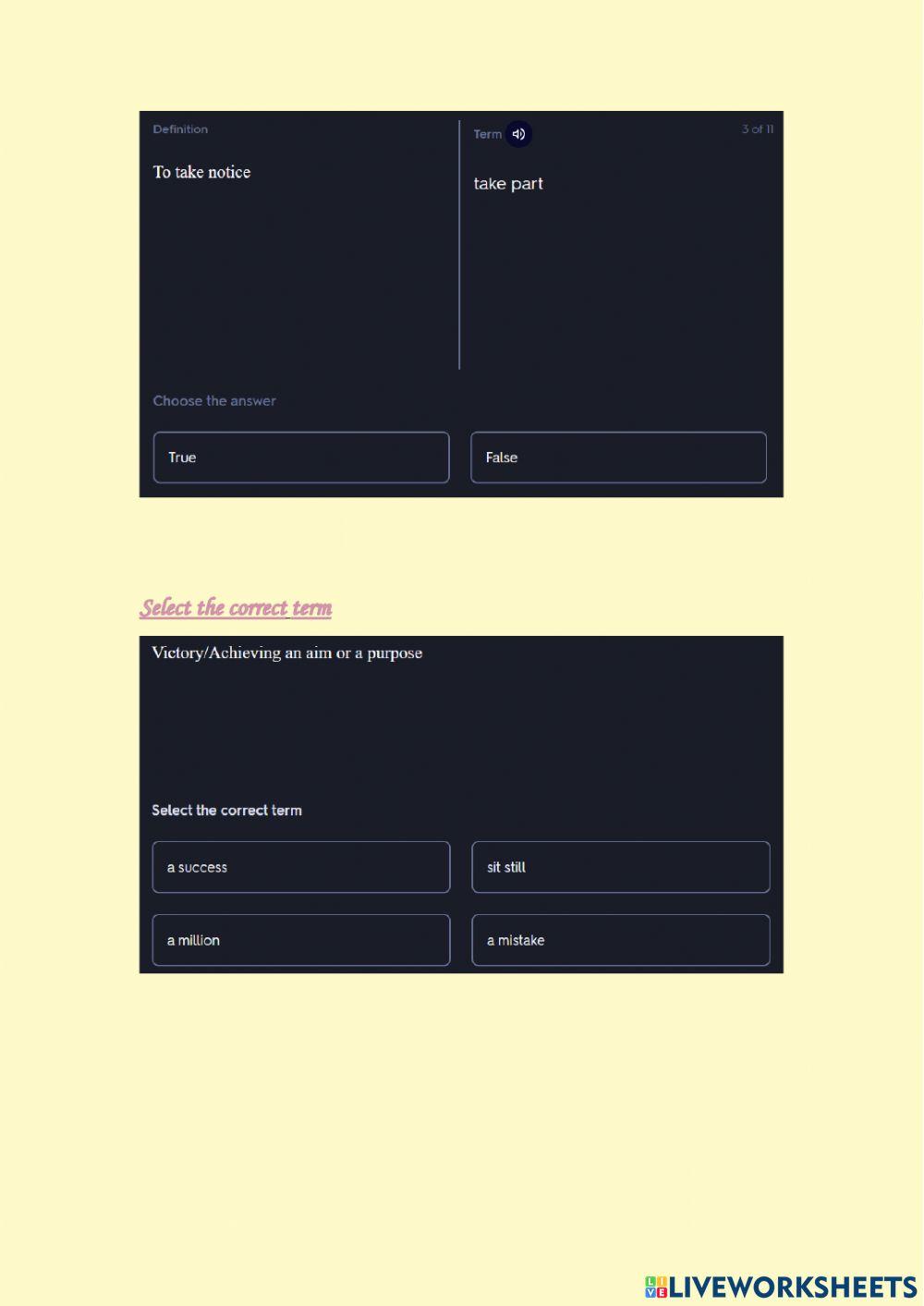 Sky High unit 1 definitions no.2
