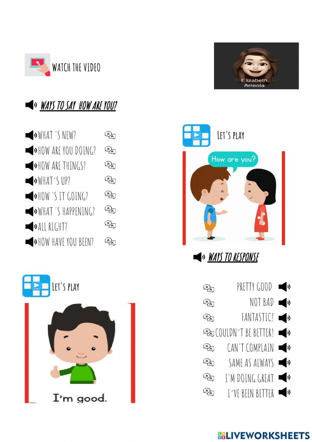 Ways to ask How are you? and ways to respond