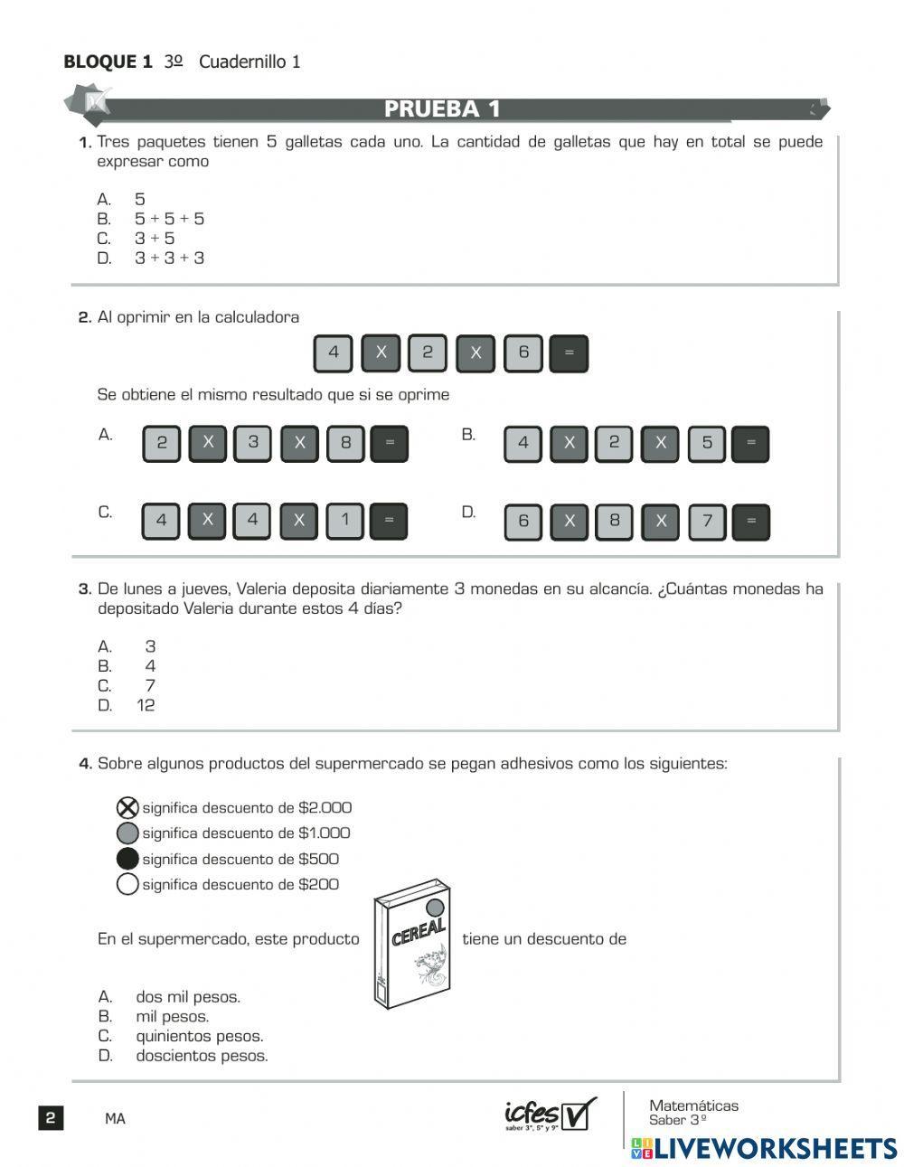 Prueba saber tercero 2012