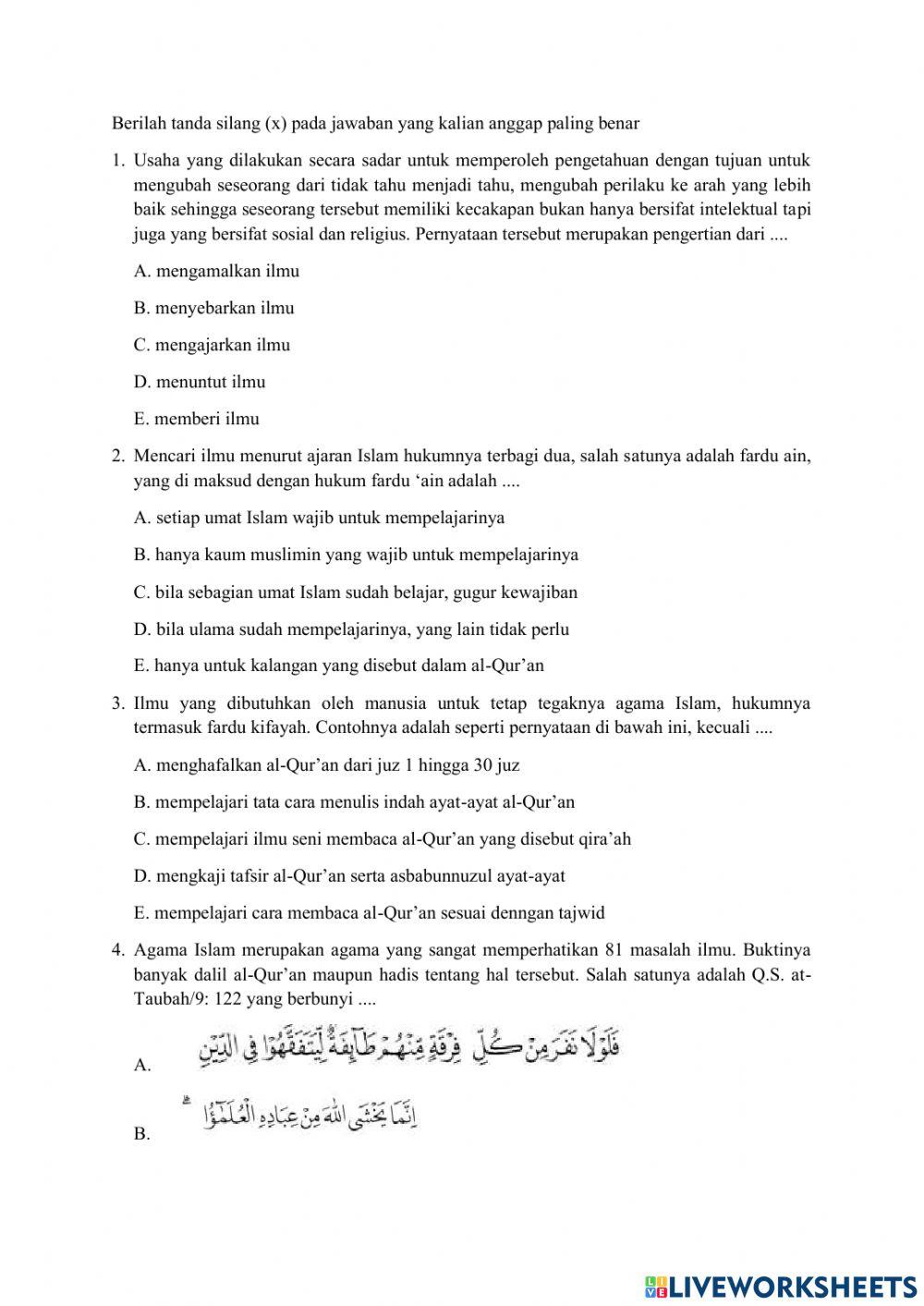 Ulangan harian 1 sem. Genap kls X