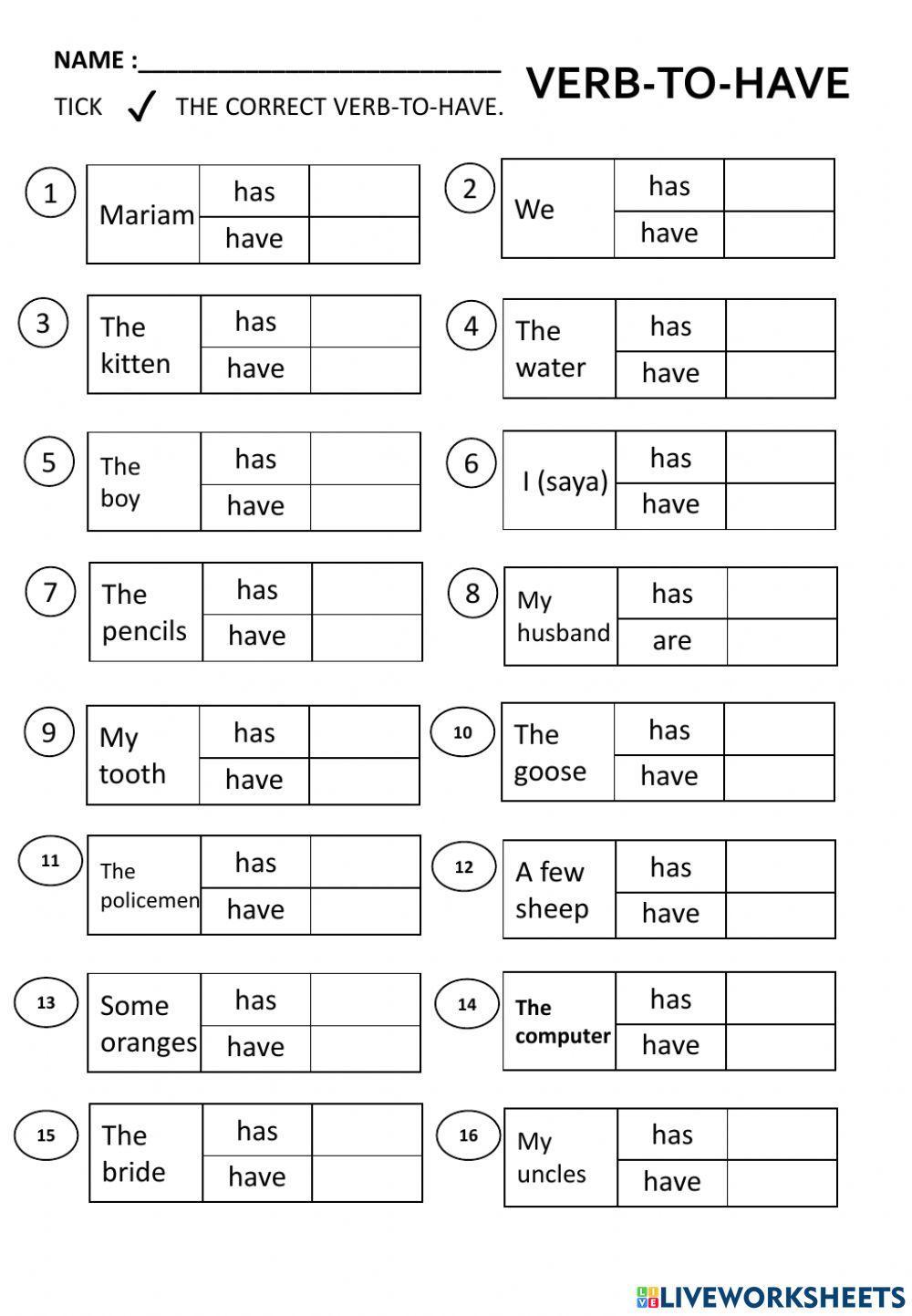VERB-TO-BE AND VERB-TO-HAVE