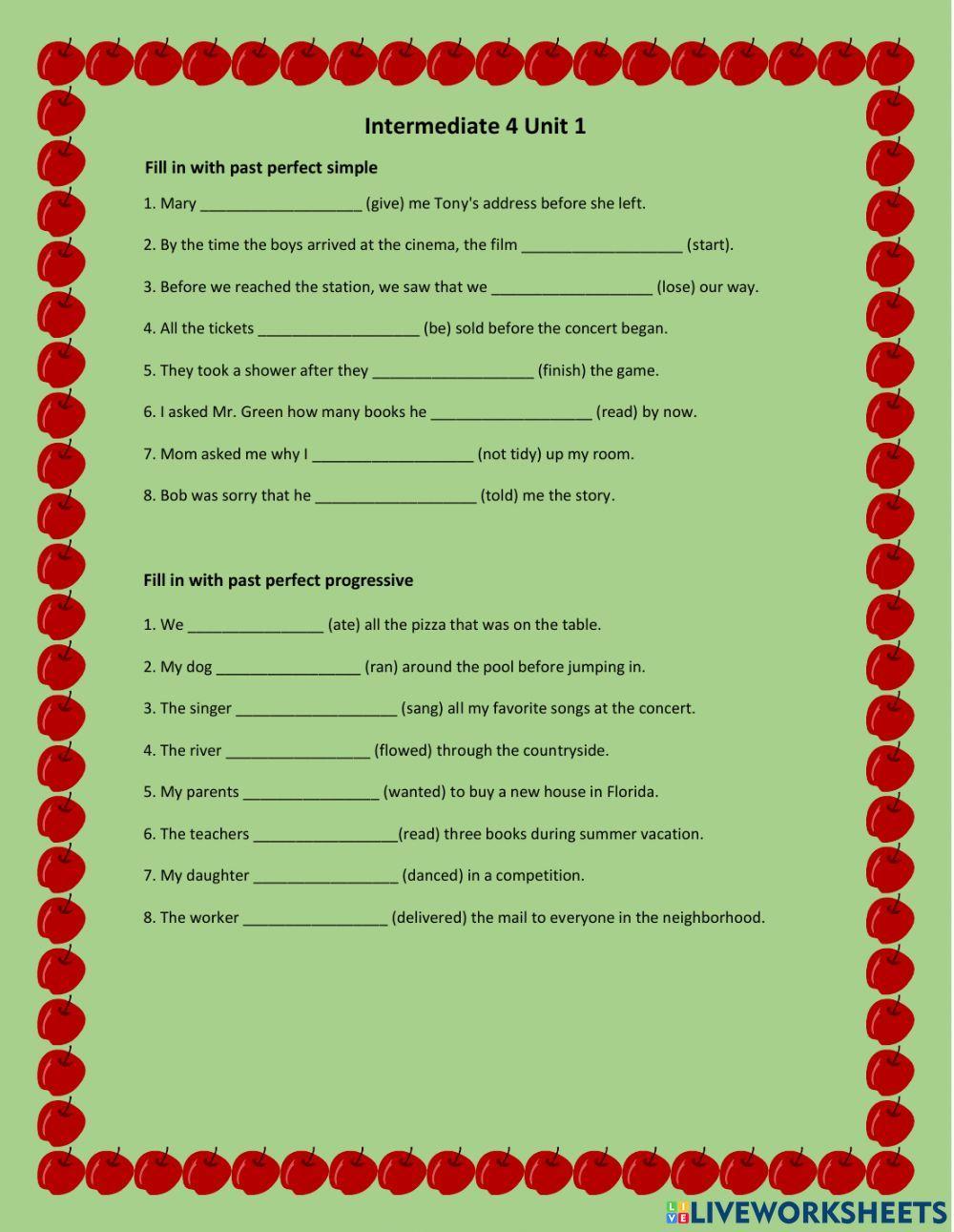 Past perfect simple and progressive