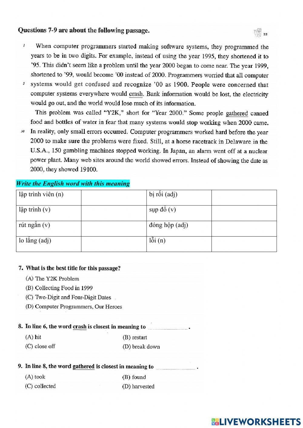 Reading Skills - Vocabulary (2)