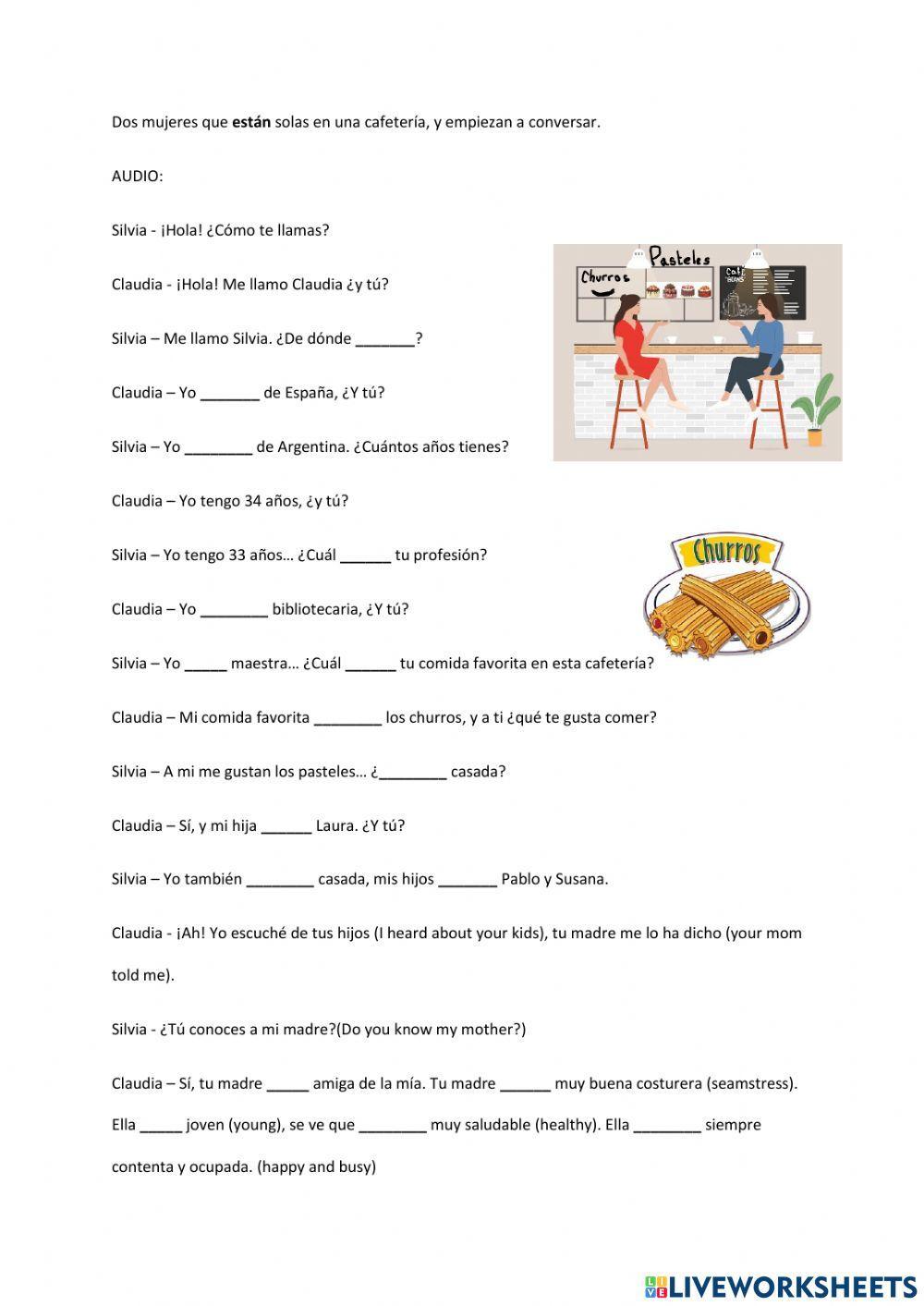 Diálogo entre Silvia y Claudia