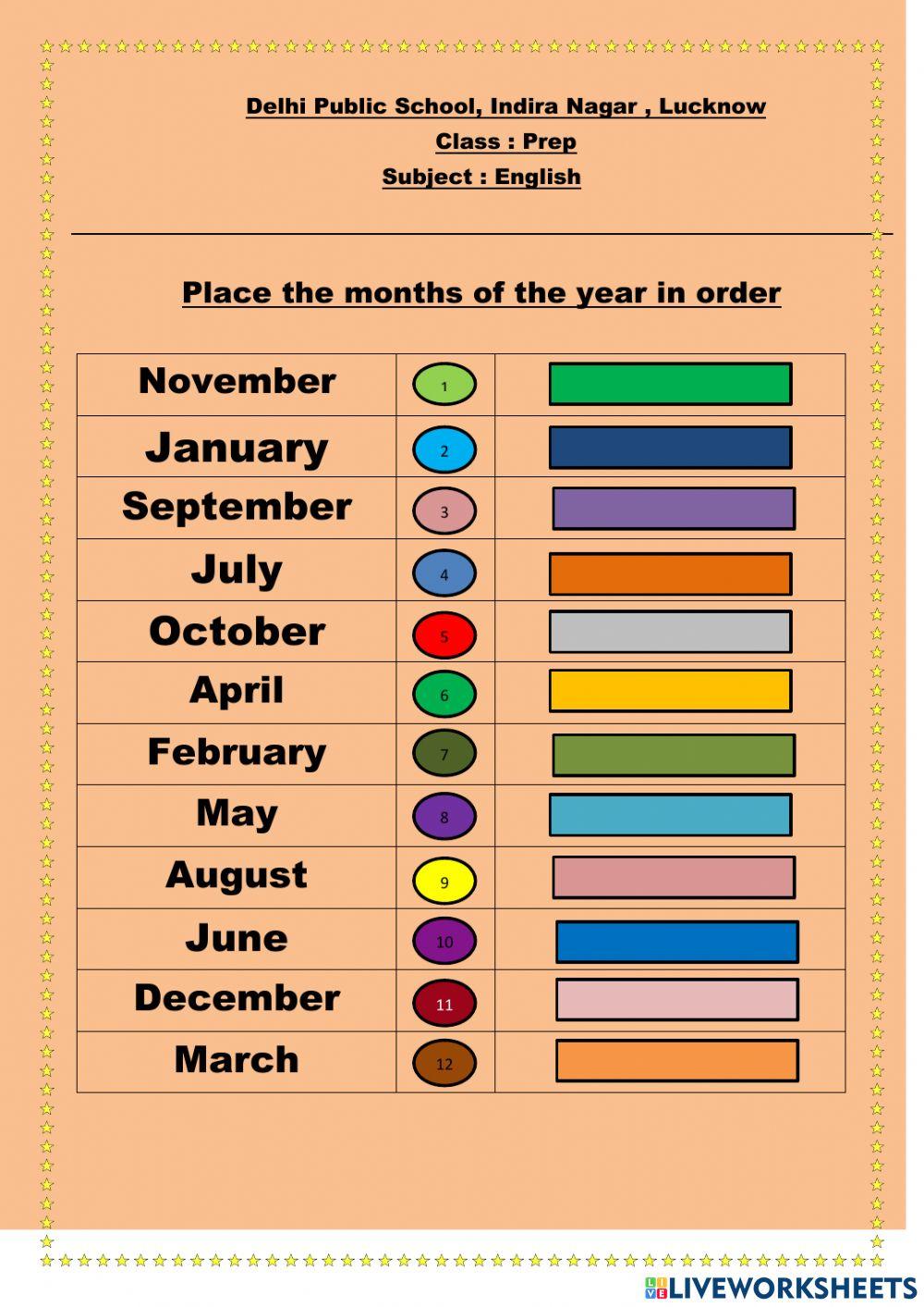 Months of the year
