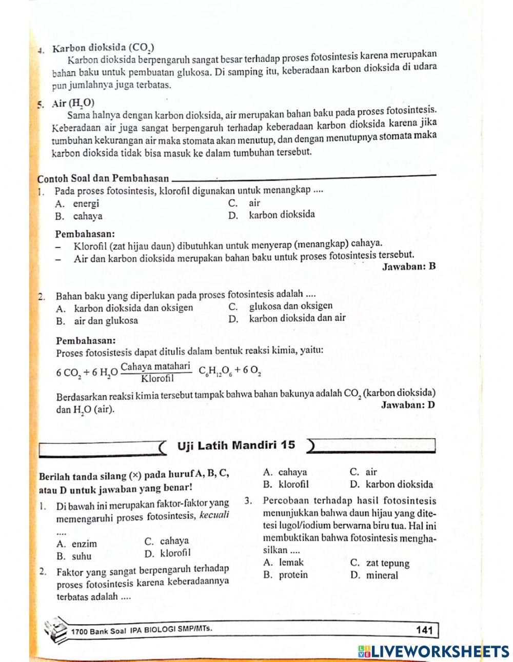 Biologi bab 15 Fotosintesis