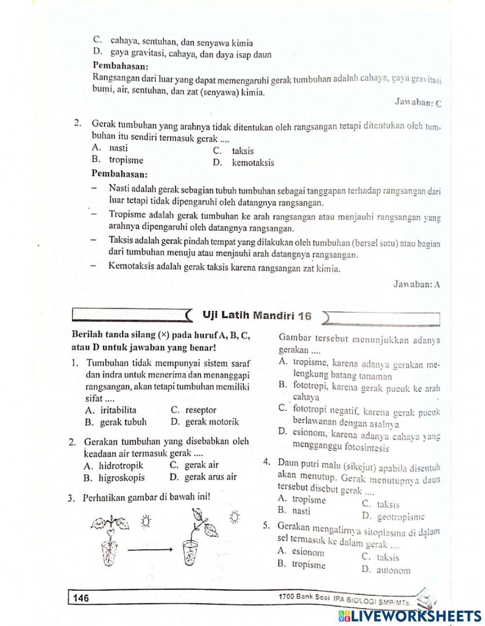 Biologi bab 16 Gerka pada tumbuhan