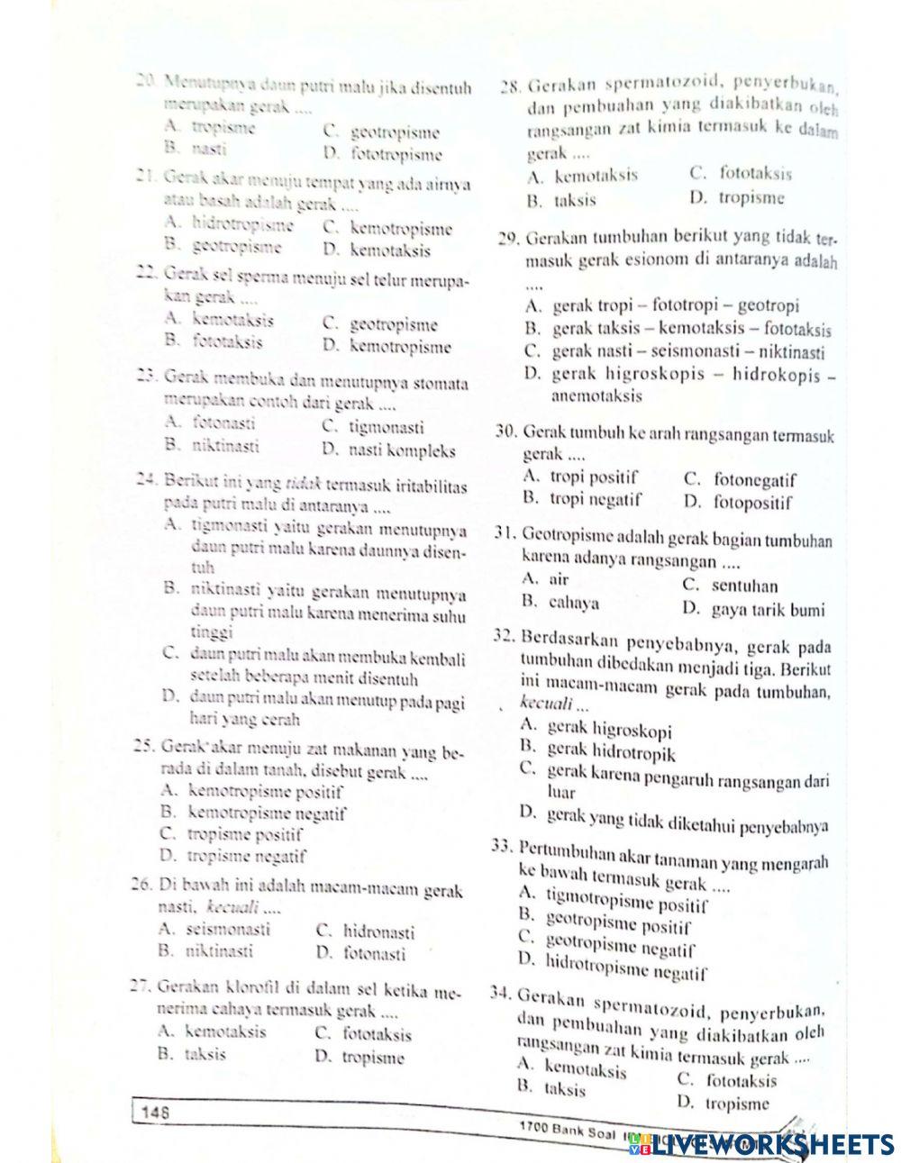 Biologi bab 16 Gerka pada tumbuhan