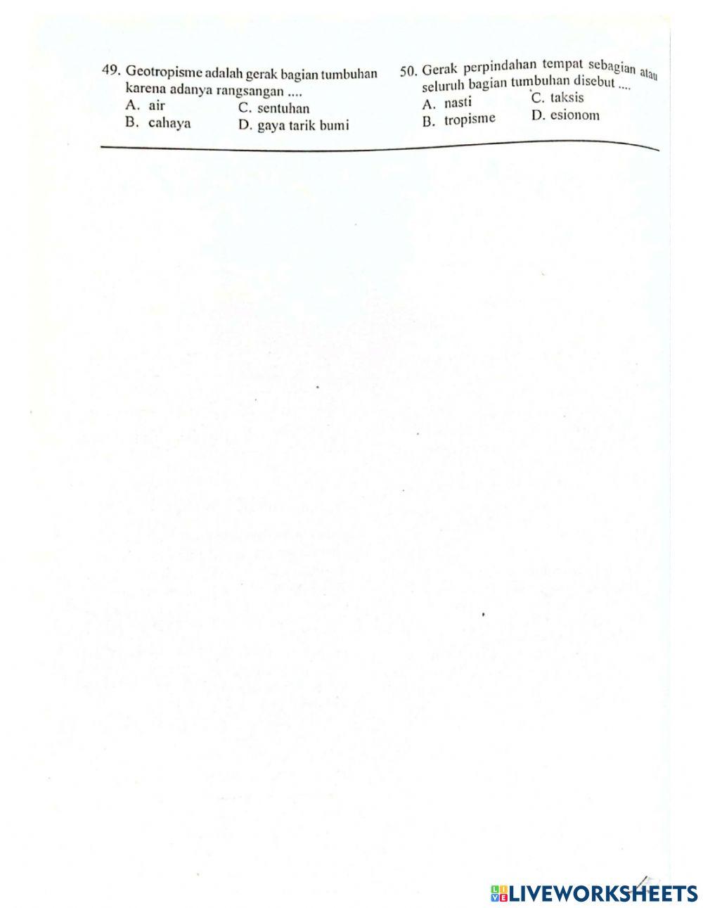 Biologi bab 16 Gerka pada tumbuhan