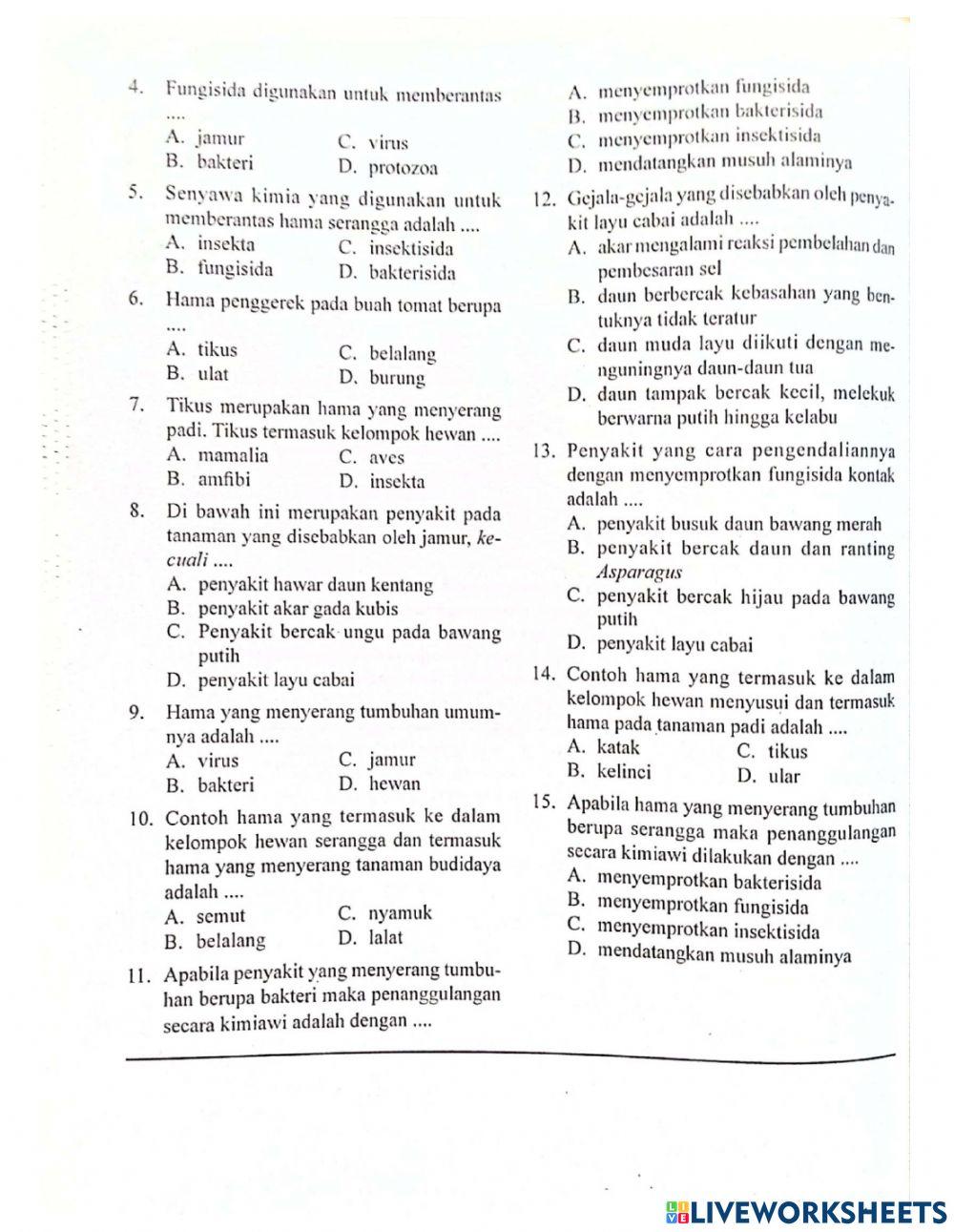 Biologi Bab 17 Hama dan penyakit pada tumbuhan