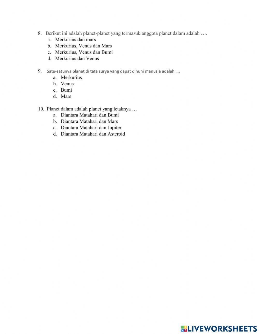 LKPD Kelas VI Tema 9 Menjelajah Angkasa Luar