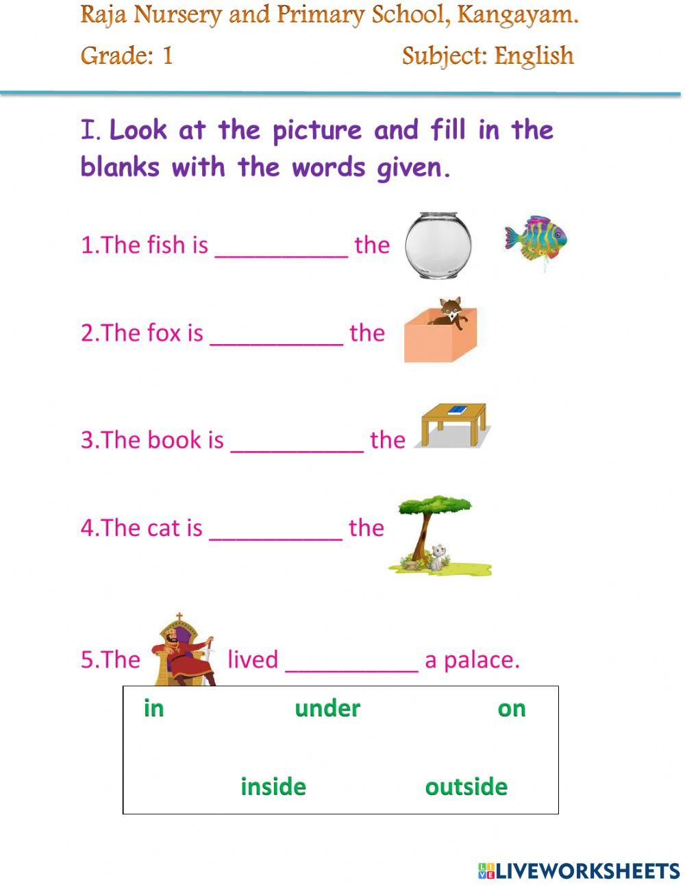 Grade 1 prose 10 Grammar