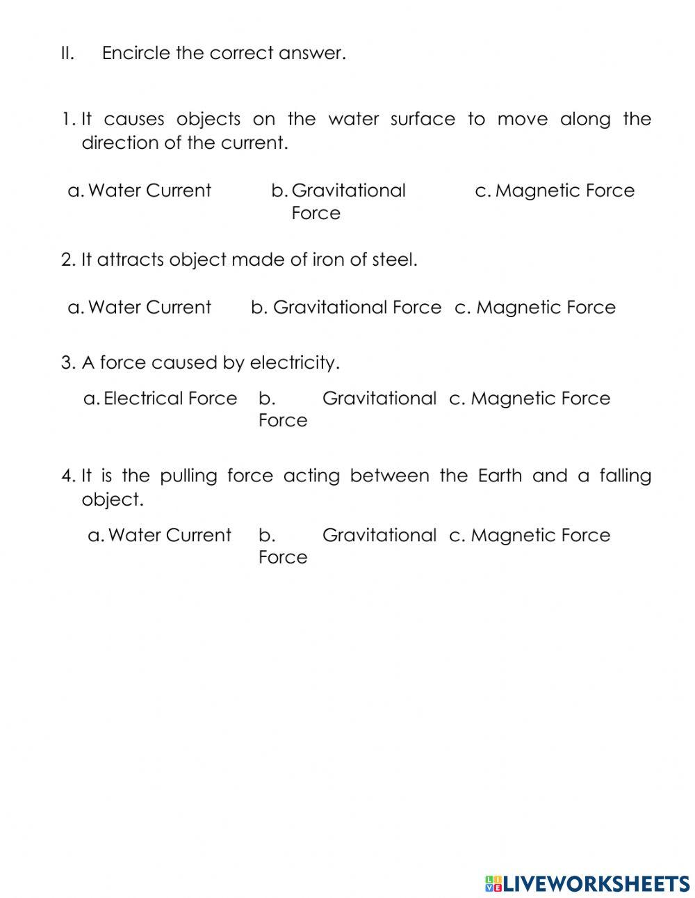 Forces that Move Things