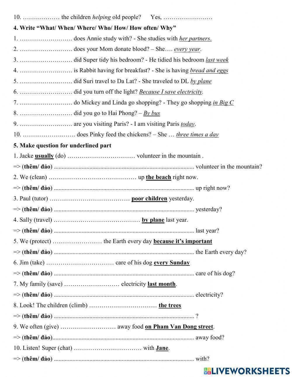 Song Vy - HTĐ HTTD QKĐ Question