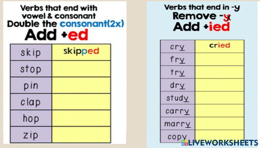 Simple past regular verbs