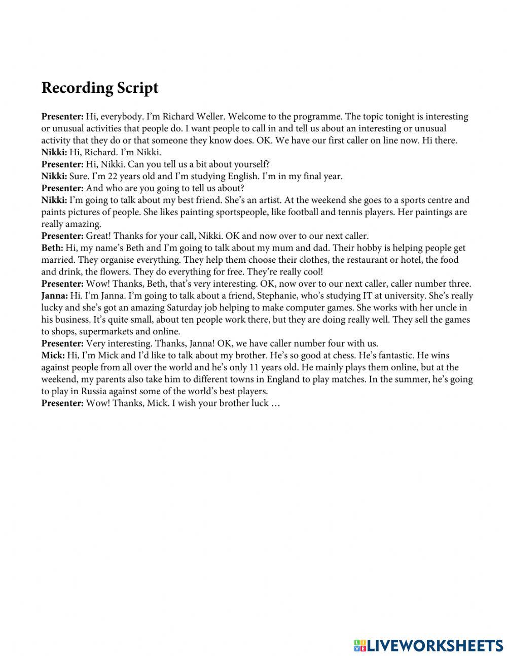 Mindset Foundation - Languague Builder Skills Modules - Unit 6 Ex4