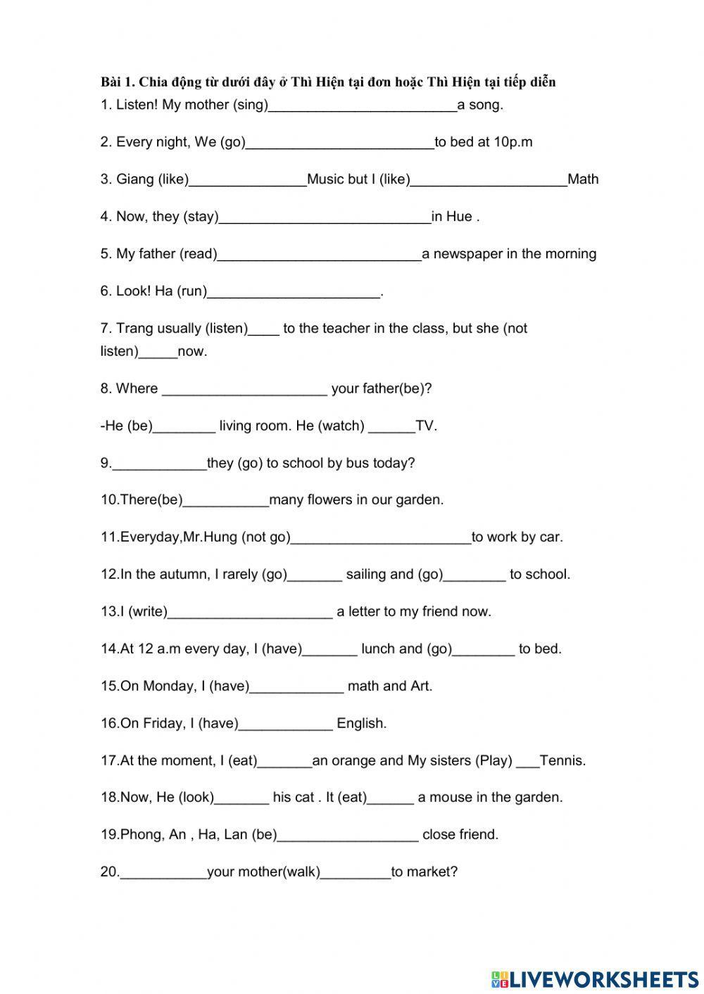 Mix simple present vs present continous