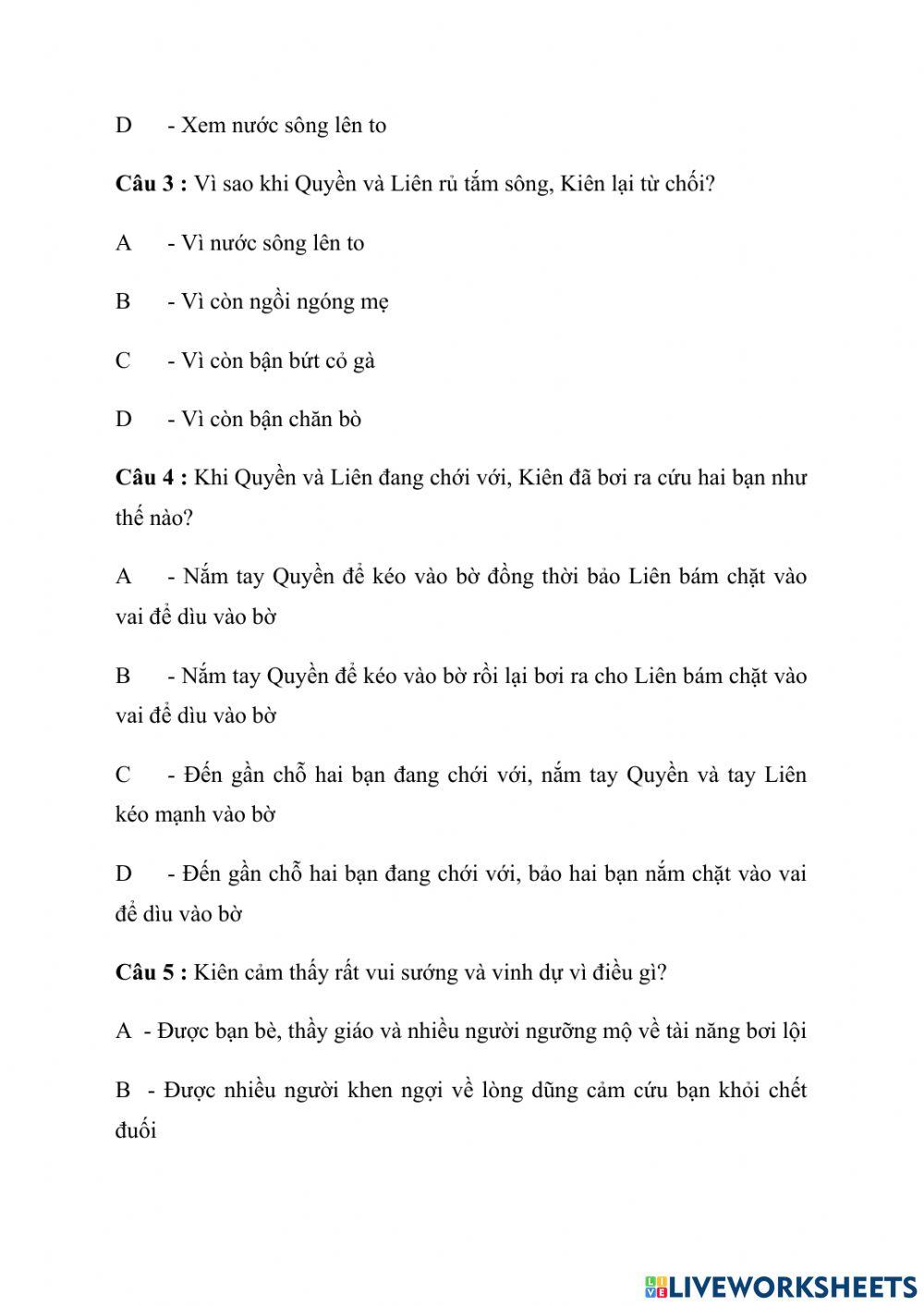 Phiếu bài tập cuối tuần 32