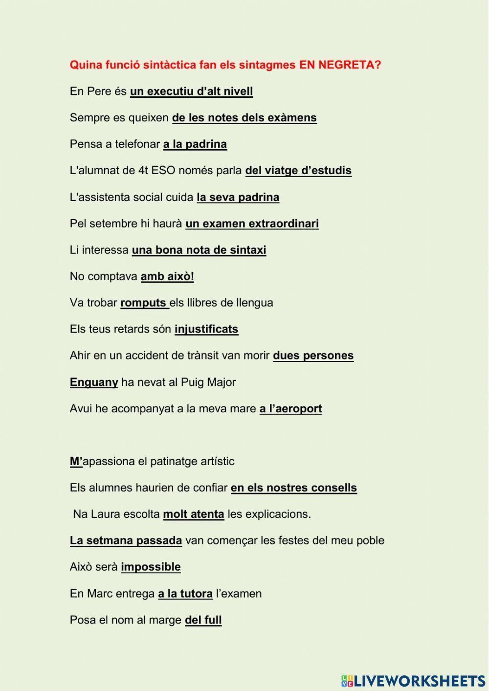 Funcions sintàctiques