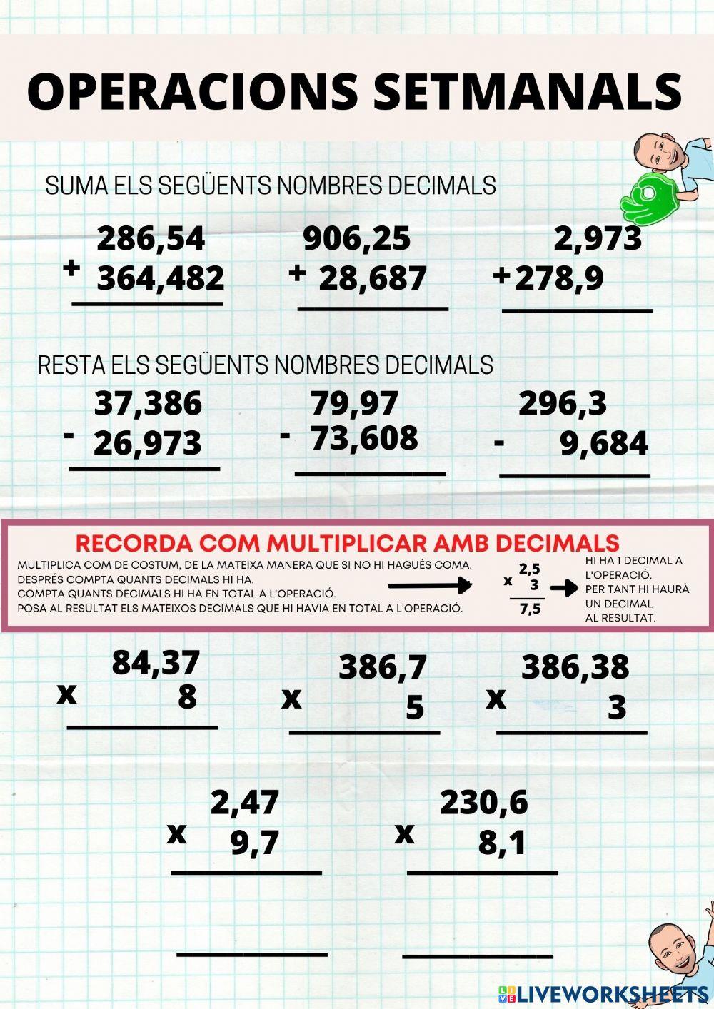 Operacions setmanals