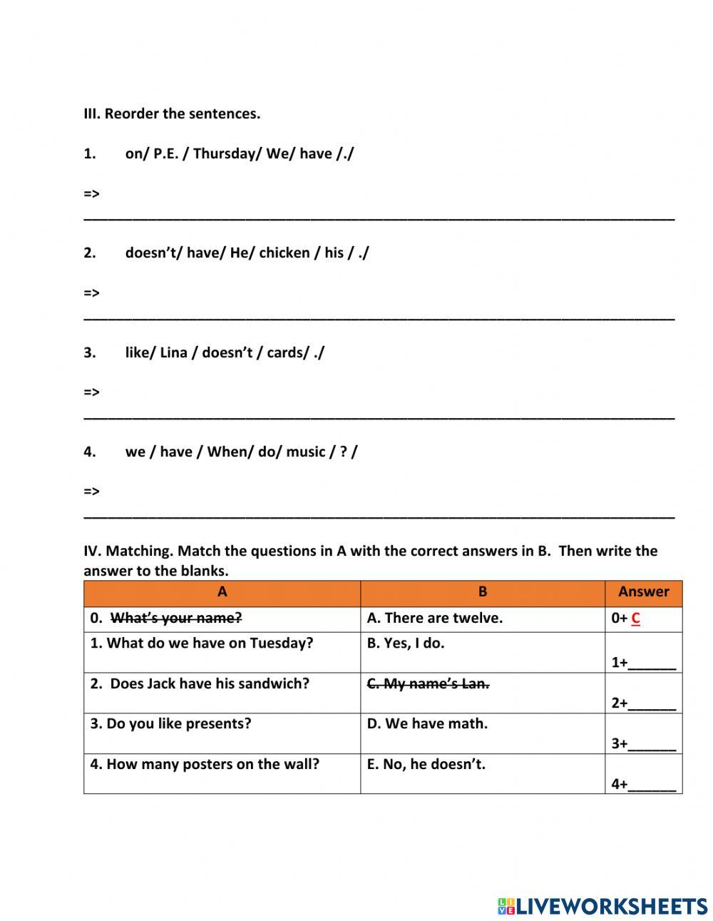 First Semester for the 4th graders interactive worksheet | Live Worksheets