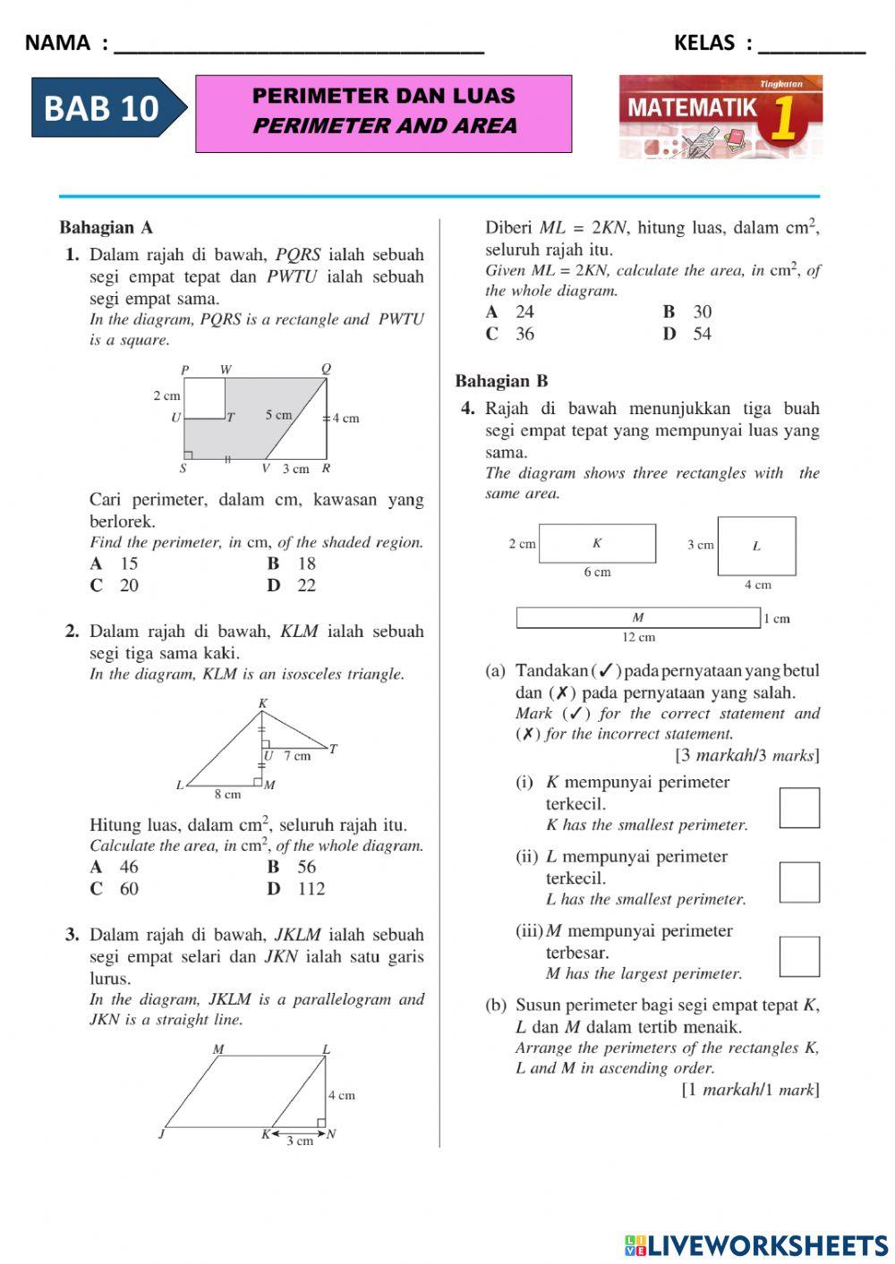 T1B10: Perimeter dan Luas