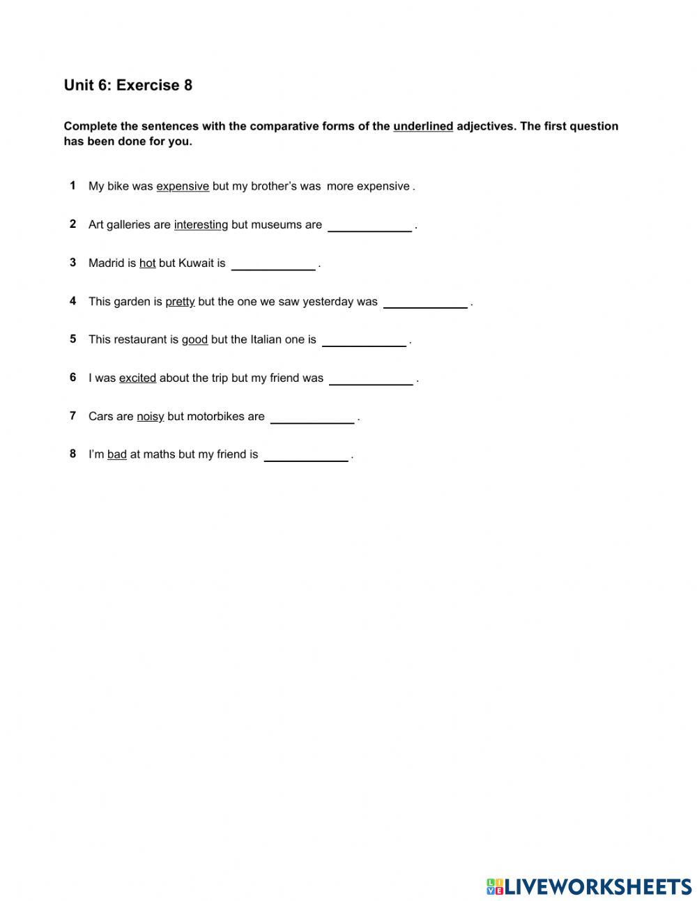 Mindset Foundation - Grammar & Vocabulary Skills Modules - Unit 6 Ex8