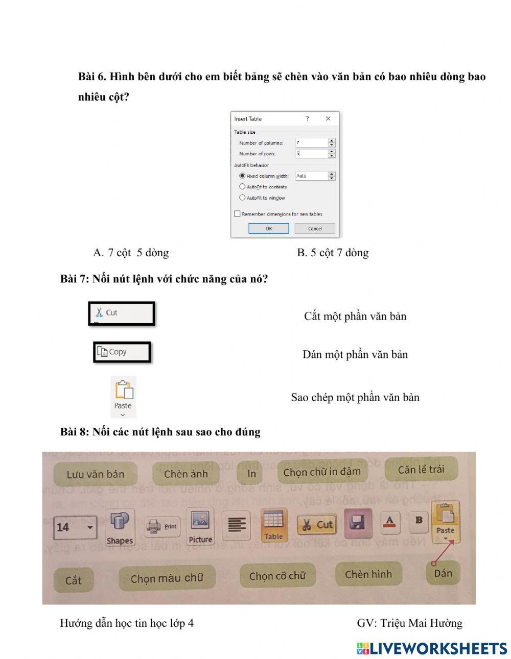 Bài 6: Luyện tập tổng hợp