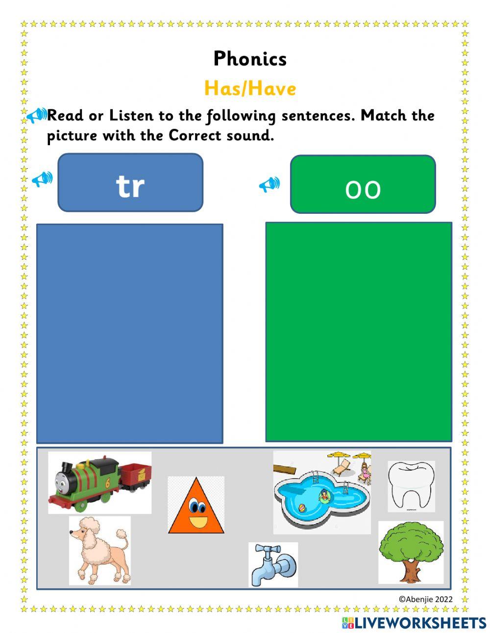 Phonics - -tr- and -oo- Phonics - -tr- and -oo-