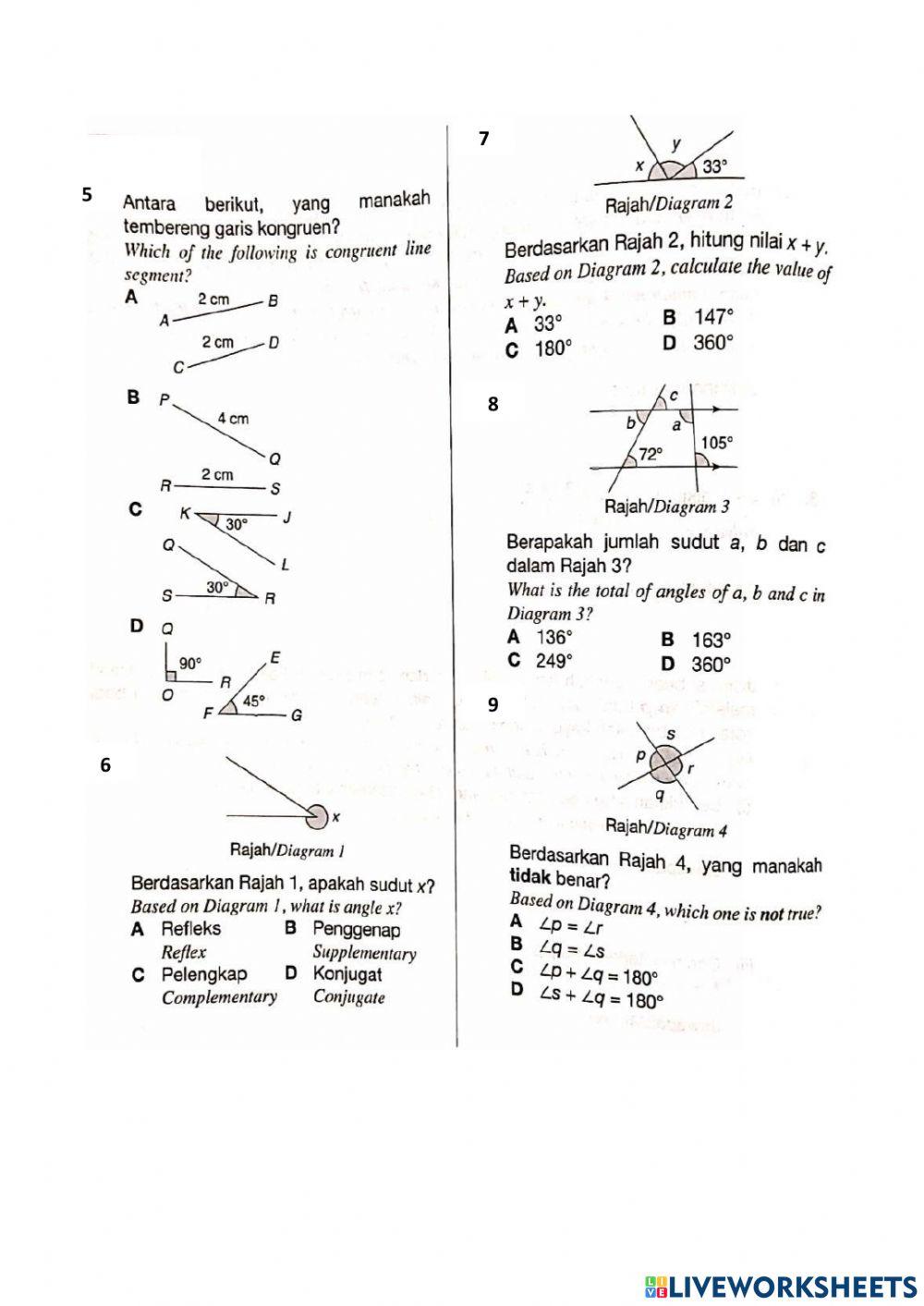T1B8 :Garis dan Sudut
