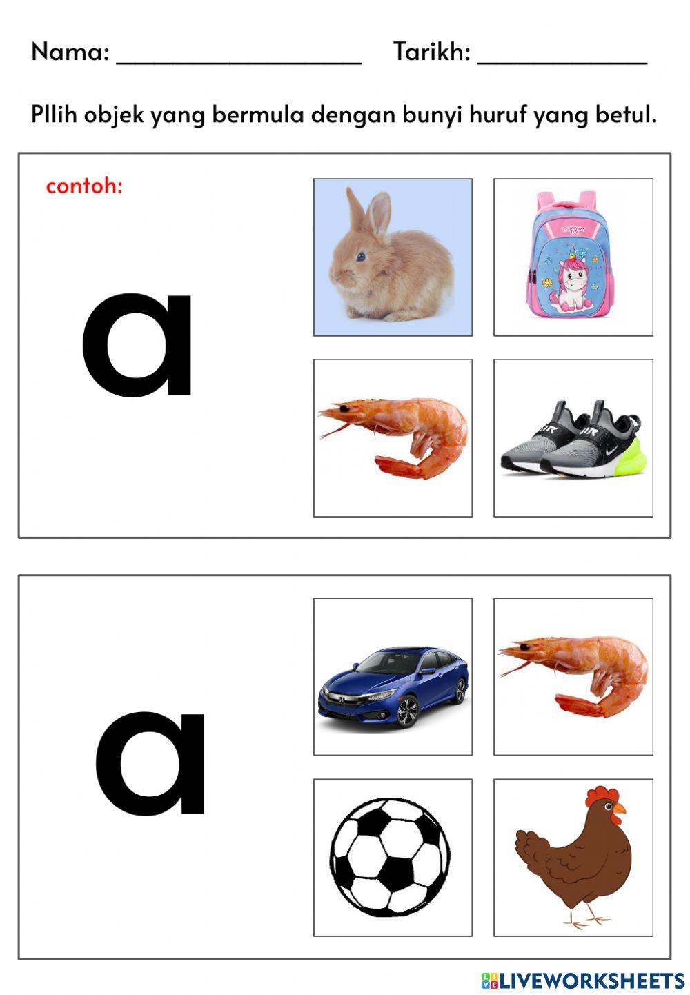 Padankan a-i-u dan jenis bentuk