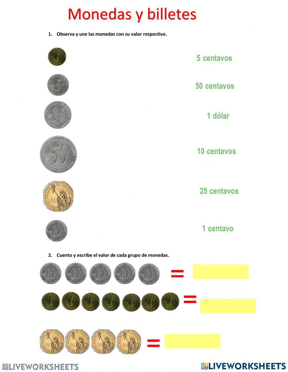 Las monedas y billetes