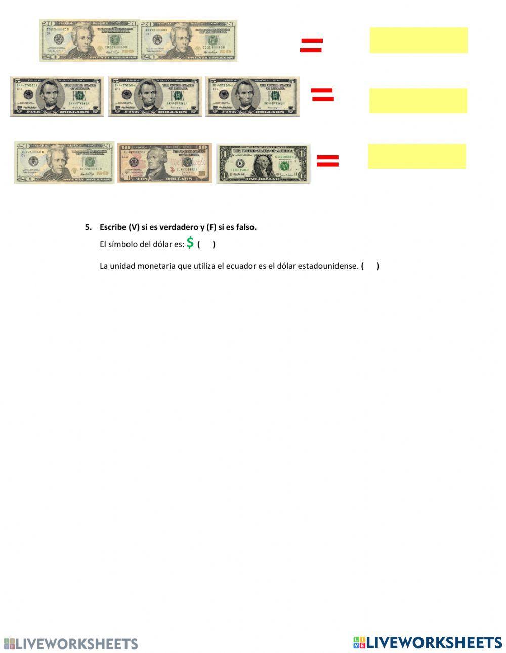 Las monedas y billetes