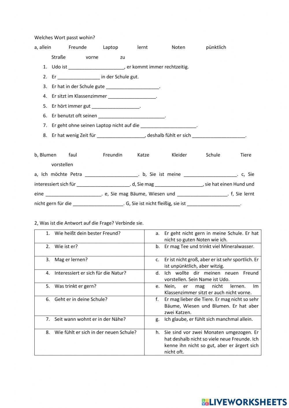 Leseverstehen - Lektion 20