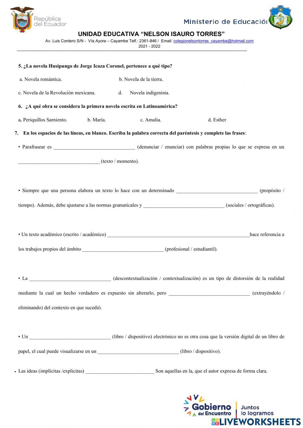 Examen 1er quimestre