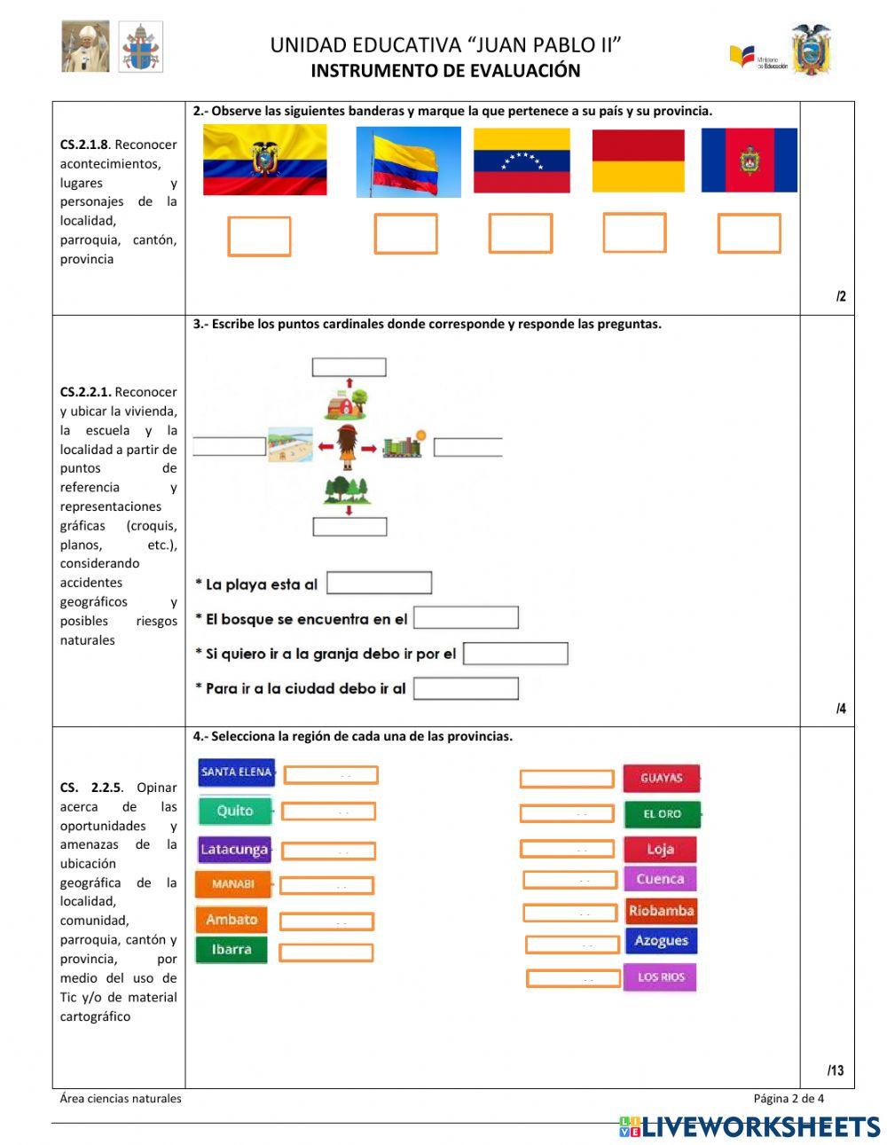 EVALUACIÓN QUIMESTRAL DE ESTUDIOS SOCIALES