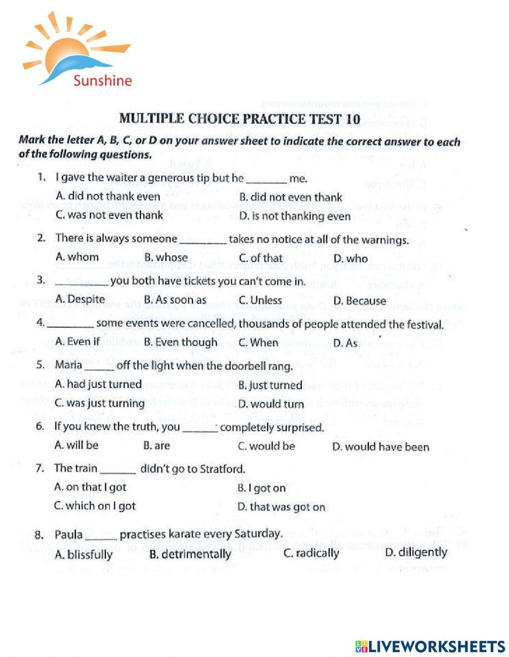 THPT - Practice test 10