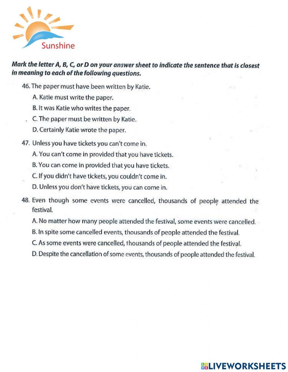 THPT - Practice test 10