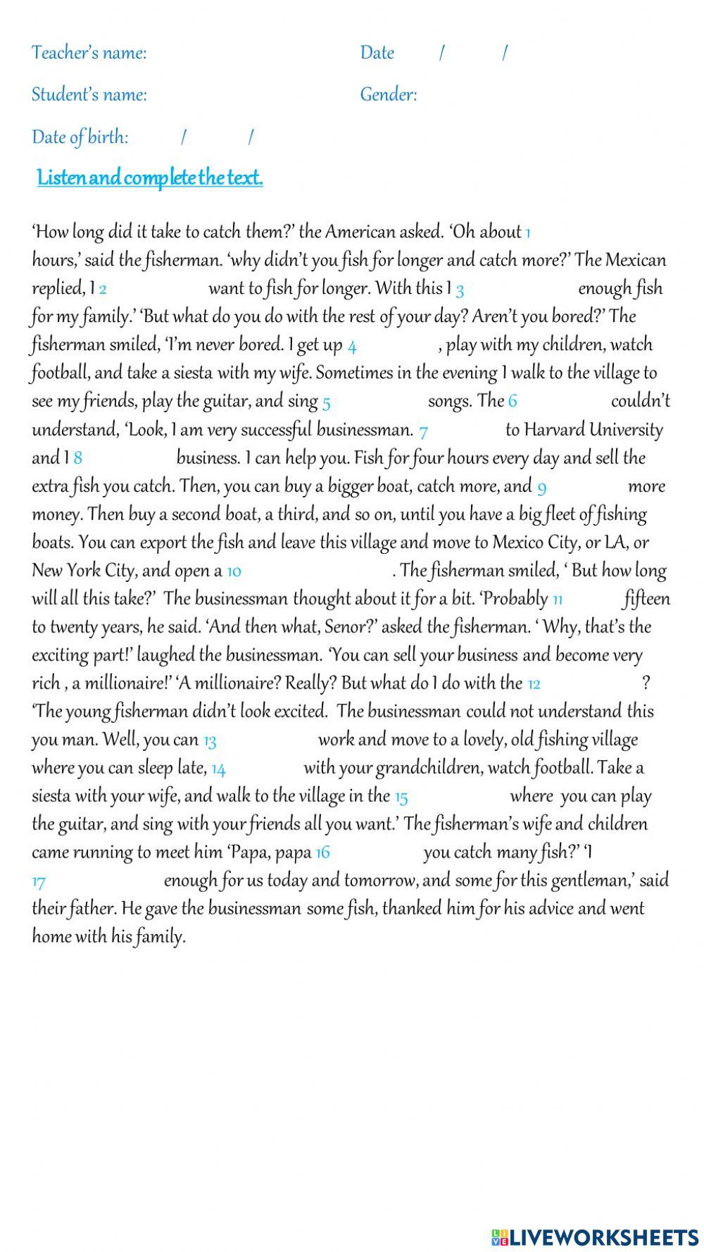 The fisherman and the businessman