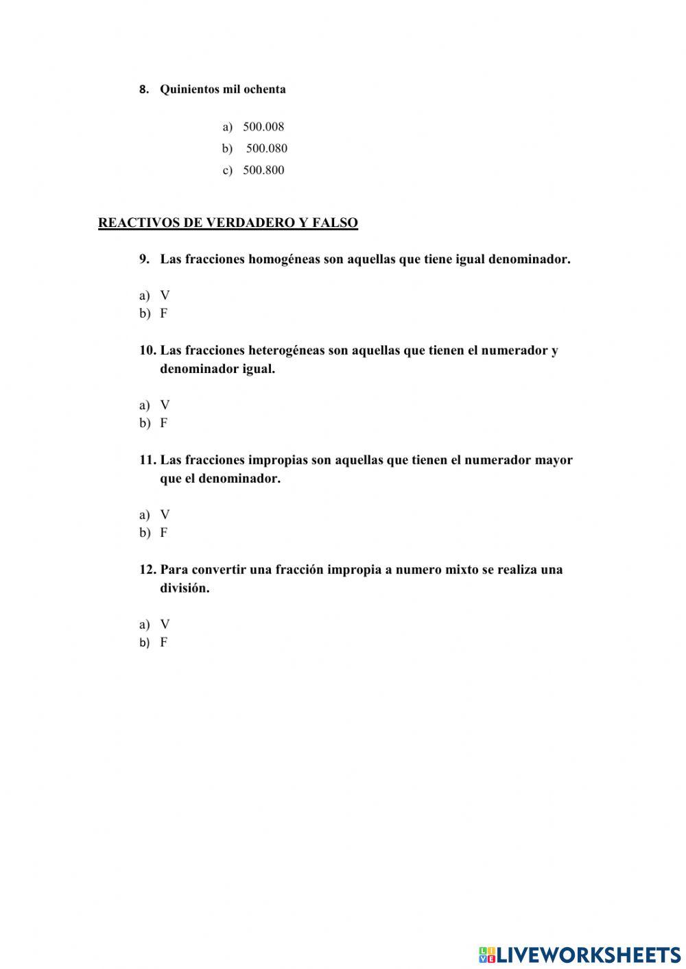 Examen I quimestre 5to